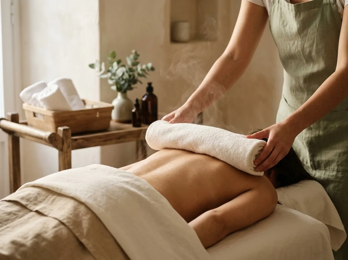 Masaje con toallas calientes: relajación en Madrid